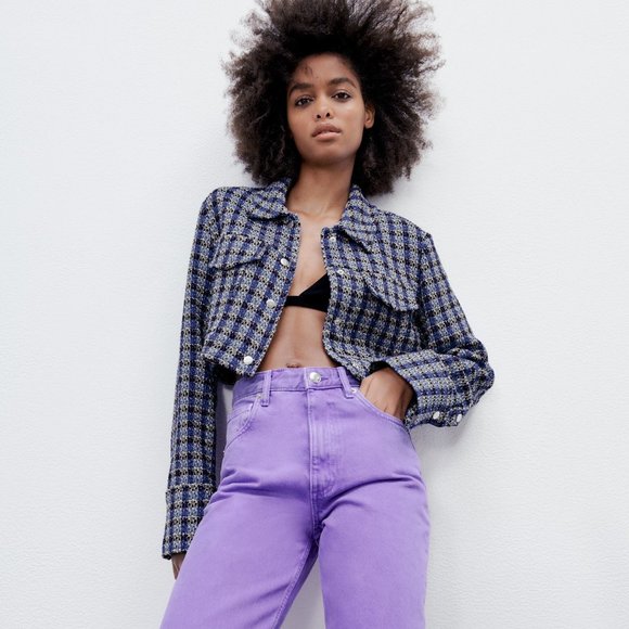 Zara Textured Cropped Jacket S - Picture 1 of 10